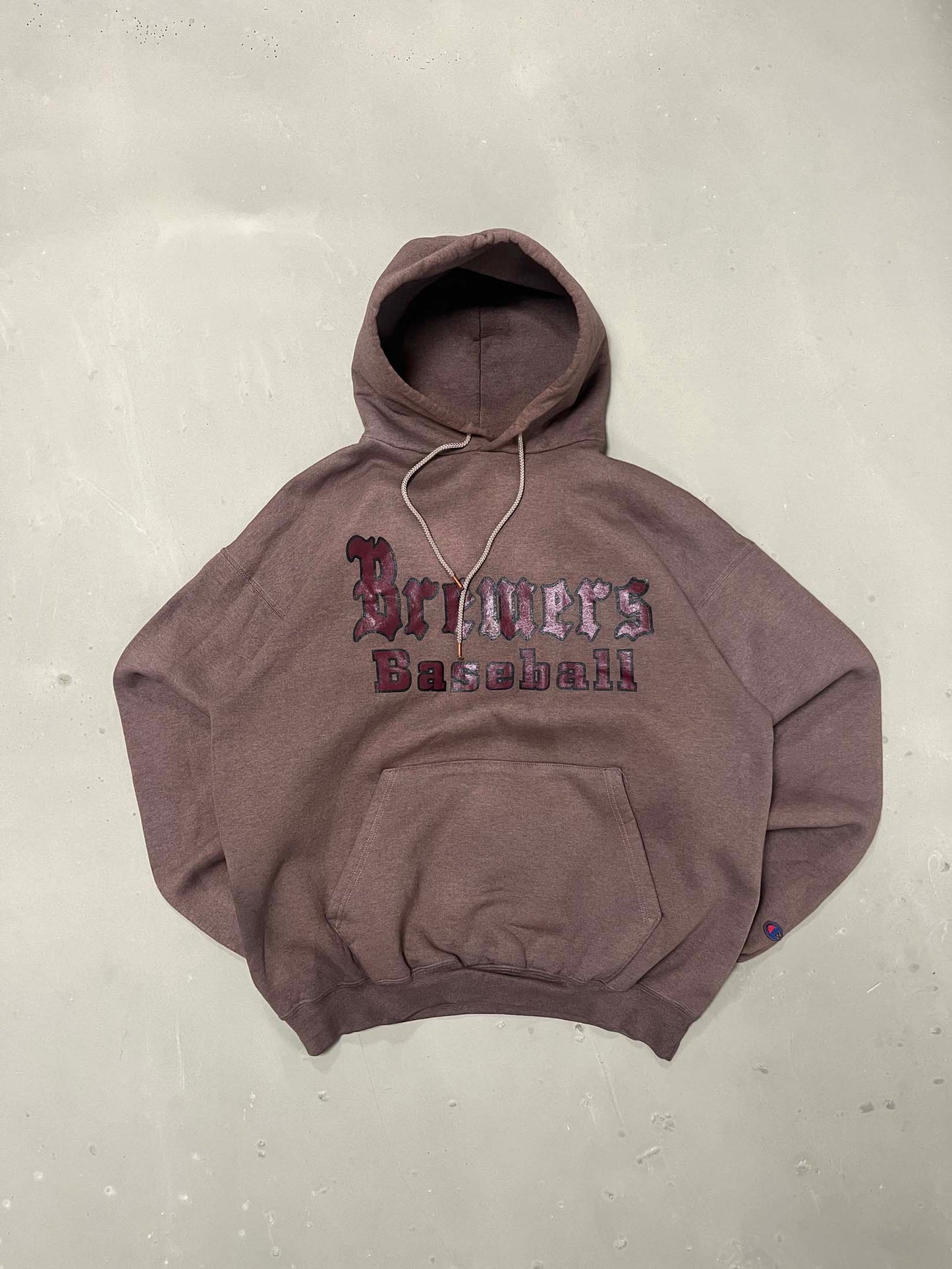 Vintage Brewers Brown dyed hoodie - L