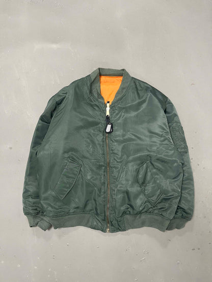 Vintage green MA-1 bomber jacket - XL